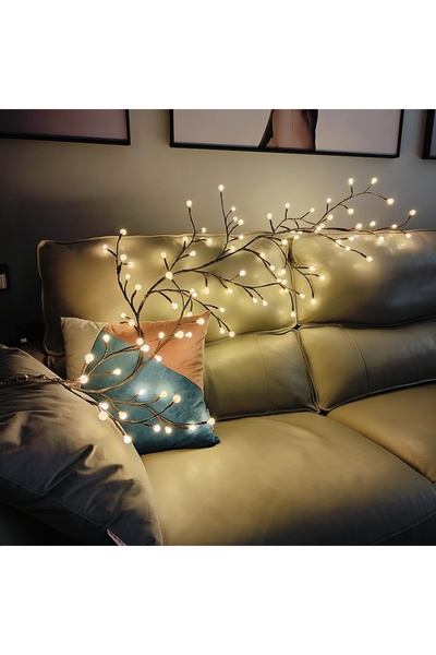 FOXMAG24 Ghirlandă flexibilă cu crengi, telecomandă și sursă de alimentare USB, 1,6 m, 72 LED-uri