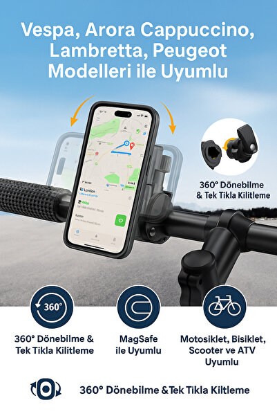 Coverzone Vespa, Arora Cappuccino, Lambretta, Peugeot Modelleri ile Uyumlu Ma...