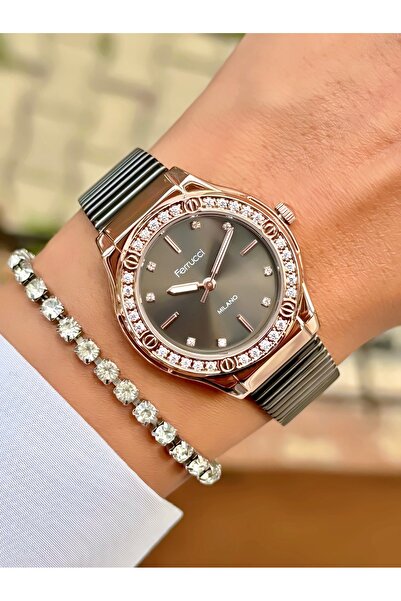Ferrucci Women's Wristwatch Original Watch Steel Band Waterproof Bracelet Gift Model with Stones