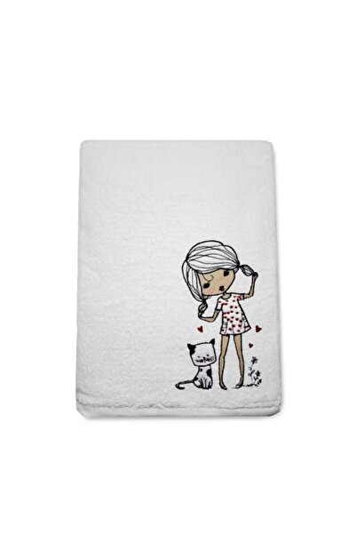 H Hotel Supplier Prosop de Baie Brodat, Hotel Supplier, bumbac 100%, Alb, 70x...