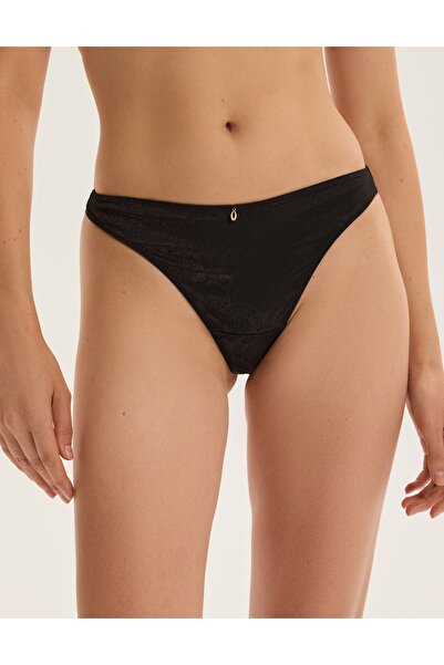 ESOTIQ Women's Thong Panties G-String Polyamide Patterned Design & Golden Pendant | Charm