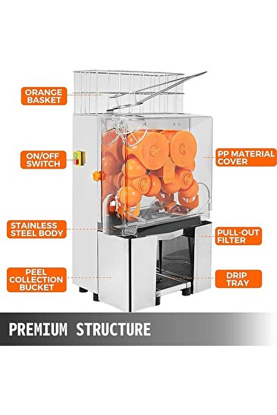 A.E Lnlscle Commercial Juicer Machine, Stainless Steel Body, Transparent Mask, Automatic Masticating Ext
