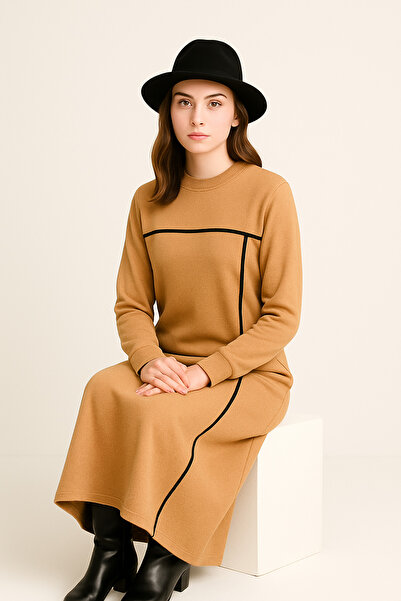 AGD COLLECTİON Ribbed Knitwear Dress