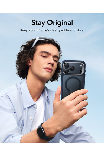 ESR Apple iPhone 17 Pro Classic Hybrid Magsafe Standlı Kılıf - Kamera Kontrol Buton - Buzlu Mavi