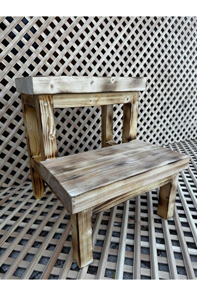 Nest WoodTr Doğal Ahşap Merdiven Basamak Tabure Banyo Mutfak Wc Doğal İki Bas...