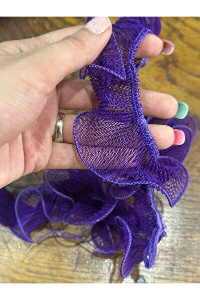 Gönülden Tasarım MOR FIRFIRLI 50 CM BOY 5 CM EN ŞERİT DİKİŞ AKSESUARI