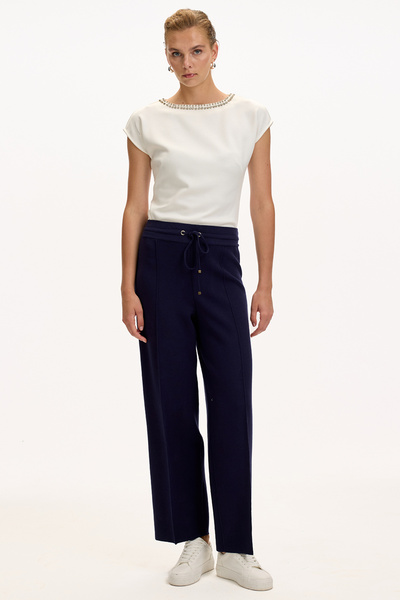 Exquise Lace-Up Regular Knitwear Pants