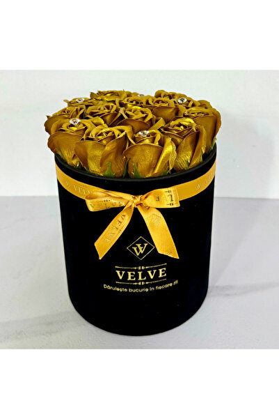 velve Aranjament floral Crystal Beauty cu 15 trandafiri de sapun, cristale ar...