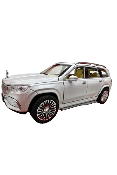 JPT Masinuta metalica Mercedes Maybach GLS alb 1:24 cu lumini si sunete, deschide usile
