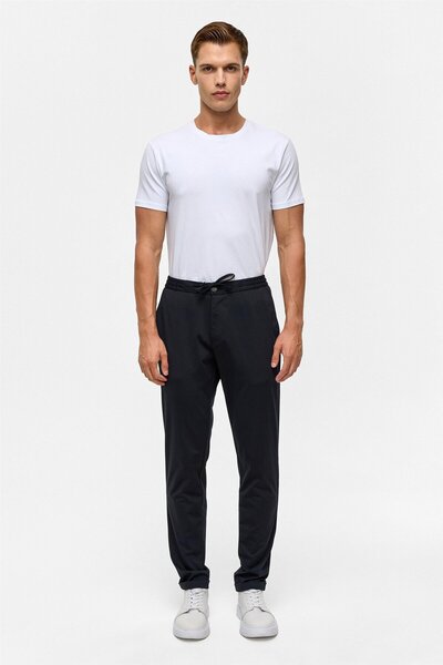 SÜVARİ Lacivert Slim Armürlü Jogger Pantolon