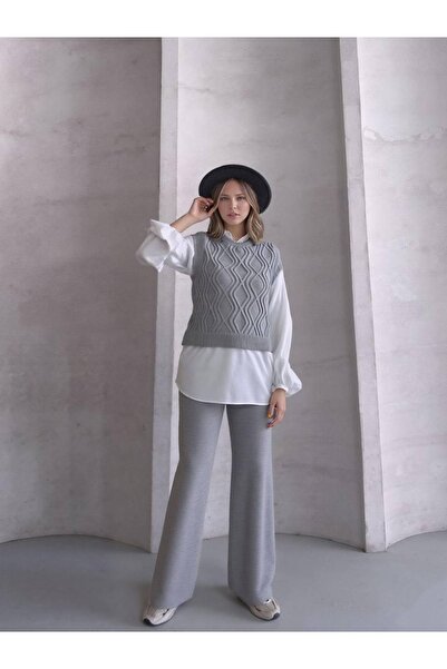 Welsoft Shirt Detail Knitwear Set