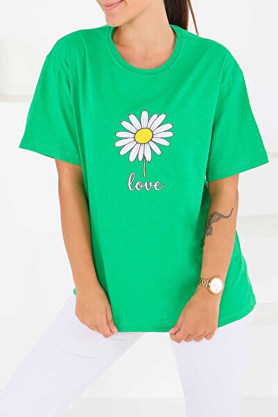 TOFİSA Štampano Zelena majica kratkih rukava - 27577