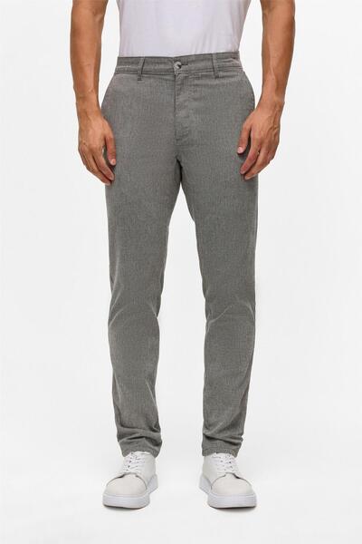 SÜVARİ Siyah Slim Armürlü Kanvas Pantolon