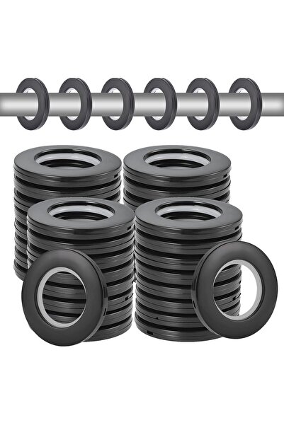 AWF AL WADI FURNITURE مجموعة Crta من 50 حلقة ستارة نانوية سوداء لإلغاء الضوضا...