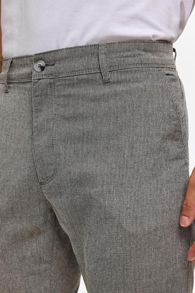 SÜVARİ Siyah Slim Armürlü Kanvas Pantolon