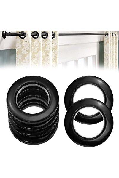 AWF AL WADI FURNITURE مجموعة من 10 حلقات بلاستيكية دائرية لستائر إلغاء الضوضا...