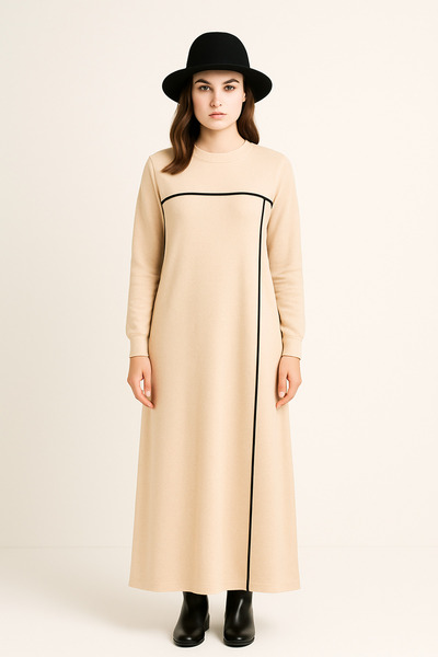 AGD COLLECTİON Ribbed Knitwear Dress