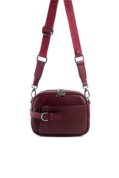 Silver Polo حقيبة كروس نسائية باللون الأحمر الداكن SP1256