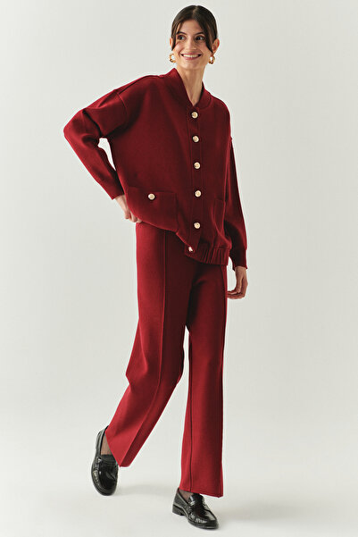 Exquise Lace-Up Regular Knitwear Pants