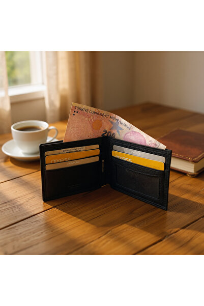 BY NAPPA Men's Genuine Leather Wallet 01500 Black