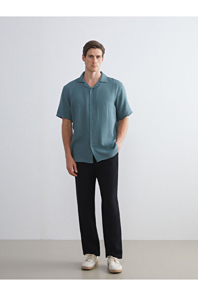 LC Waikiki Petrol Standard Fit Short Sleeve Men's Shirt