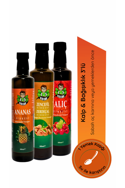 aktar sabri Dolaşım & Bağışıklık Destek Seti 3’lü – Alıç, Zencefil Zerdeçal & Ananas