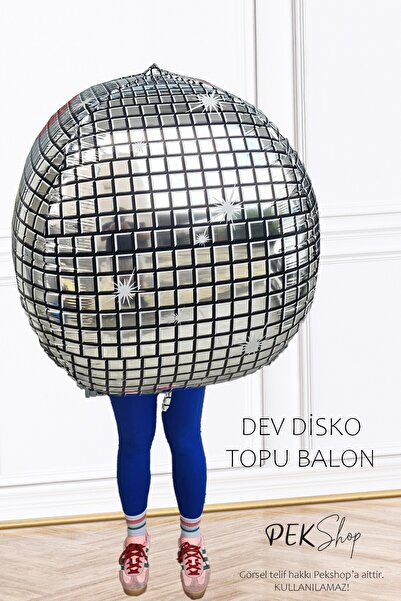 PEKSHOP Dev Disko Topu Şeklinde Folyo Balon 50inç 125cm