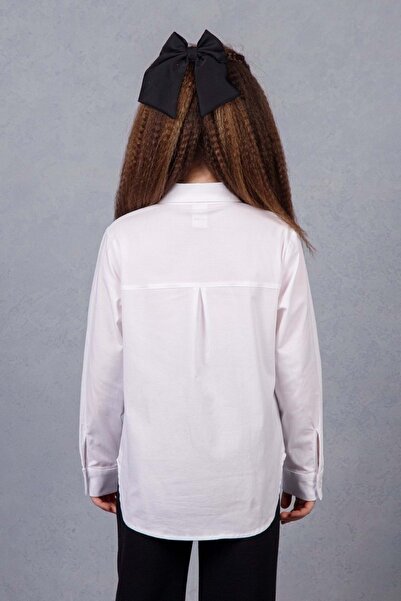 ww waka waka kids store Girl's White Oversize Long Sleeve Shirt