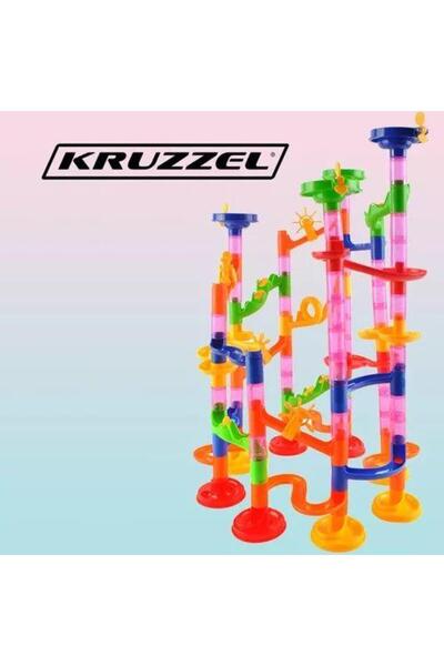 KRUZZEL Set de constructie Circuit 3D cu bile, 105 element