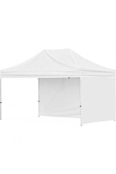 Bibilel Folding Event Tent, Metal Frame, Side Walls, 300x450 cm, White