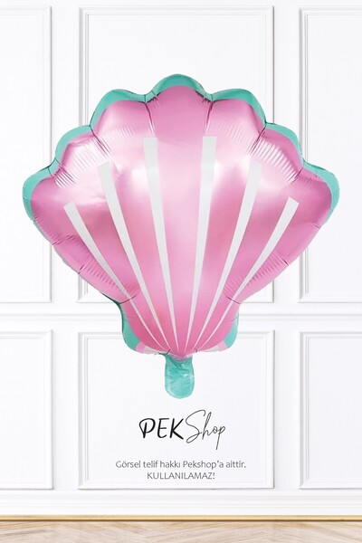 PEKSHOP Pink Seashell Foil Balloon Mermaid Theme Birthday Oyster Balloon