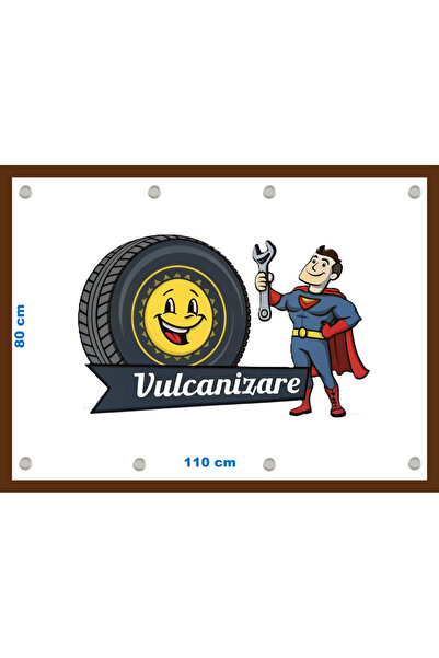 OEM Banner "Vulcanizare" flexibil, cu capse, dimensiune 80x110 cm