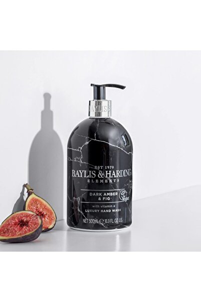 Baylis & Harding غسول اليدين بالعنبر الداكن والتين، ٥٠٠ مل | نباتي | غني بفيتامين هـ | مغذي