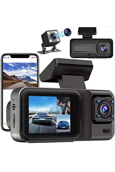 OEM 3 Kameralı Araç Kamerası Wi-Fi, G-Sensör, Park Modu, HDR, 170° Geniş Açı,...