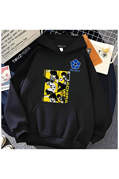 Touz Moda Blue Lock Baskılı Unisex Oversize Kapüşonlu Sweatshirt Hoodie