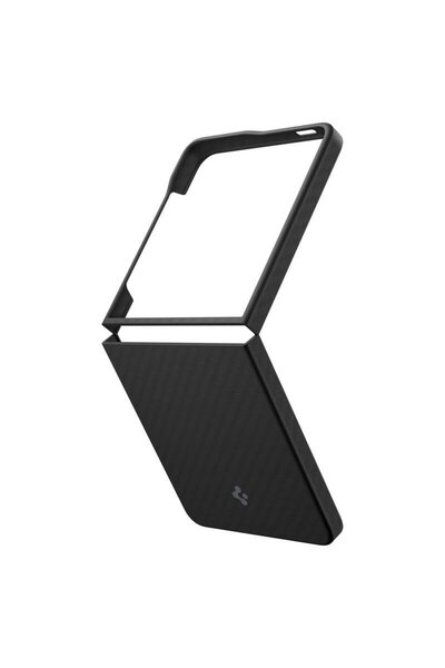 Spigen Galaxy Z Flip 7 ince Kılıf Air Skin Aramid Askeri Sınıf Koruma Black Dokulu Yüzey Kapak - ACS09564