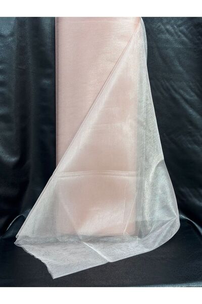GÜRLEK TEKSTİL Pudra Kristal Tül Araba Süs, Bohça Süs, Nişan Bohça Süs, Kapı Süsü Tülü, Doğum Günü Tülü 100x300cm,