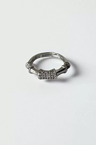 Vitastyle Adjustable Steel Ring with Stone Detail
