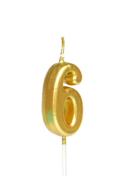 Share the Love Number Six Candle - Gold