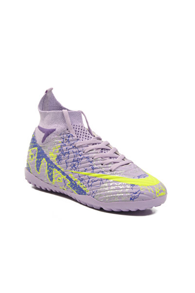 Genel Markalar Lila-Mor Çoraplı Unisex Halı Saha Ayakkabısı Air 600 G
