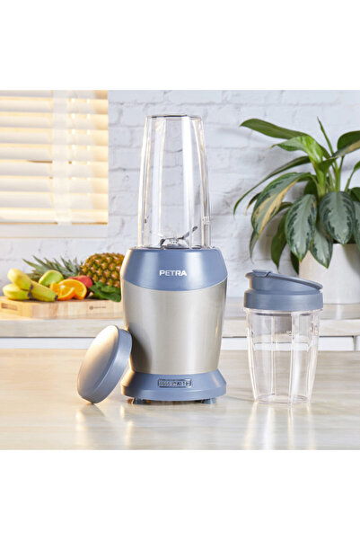petra Nutri blender NutriMax, 6 blades, 1000W, Bowl 1 l, BPA free, Grey/blue
