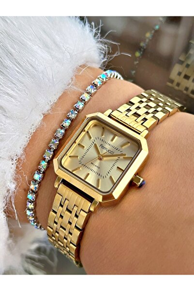 Ferrucci KARE GOLD KADIN METAL KOL SAATİ
