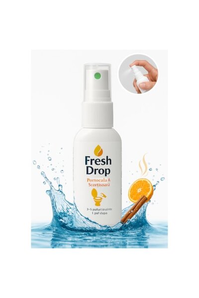 dalip Spray Odorizant pentru WC, Fresh Drop Portocala si Scortisoara, 50ml