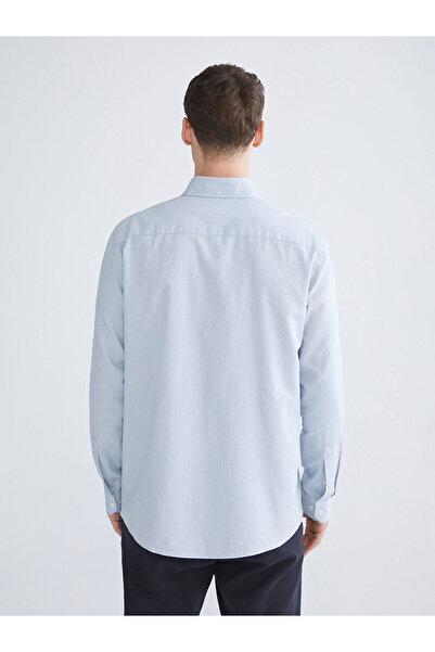 LC Waikiki Mavi Slim Fit Uzun Kollu Oxford Erkek Gömlek