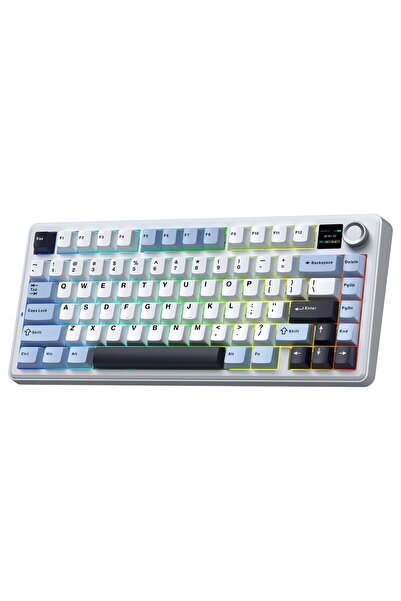 Aula F75 Max Mekanik RGB TKL Reaper Switch Kablosuz Makrolu Hot Swap Klavye Lacivert