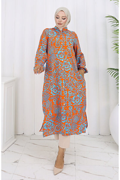 sefamerve Viskon Tunik 2218-04 Turuncu