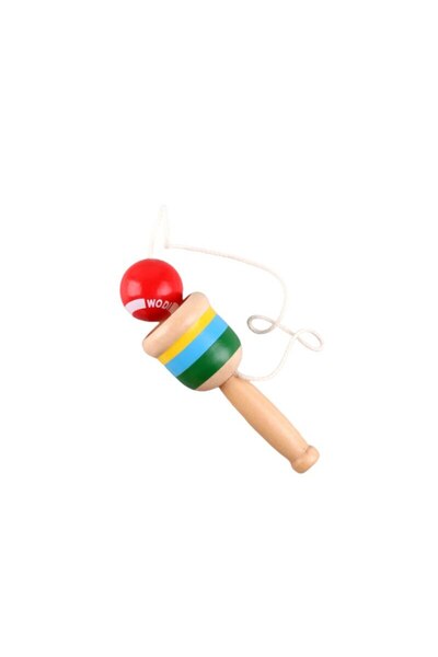 Dali Jucărie de îndemânare Kendama, bilă de sabie, 10x3cm, lemn, multicoloră
