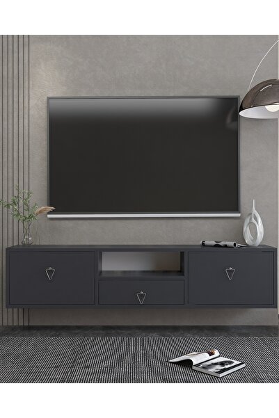 DEMONTE DECOR 1303DROPDD-1 TV SEHPASI ANTRASİT-GÜMÜŞ KULP