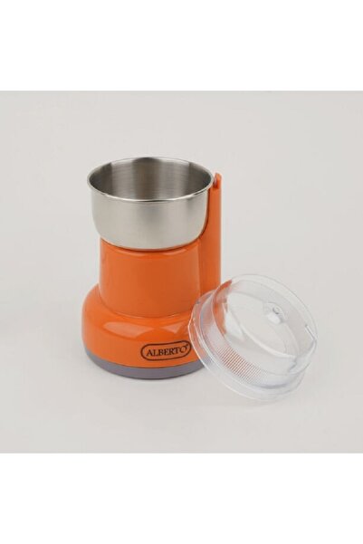 Alberto مطحنة قهوة من الفولاذ المقاوم للصدأ 50 جرام، 200 واط، برتقالي