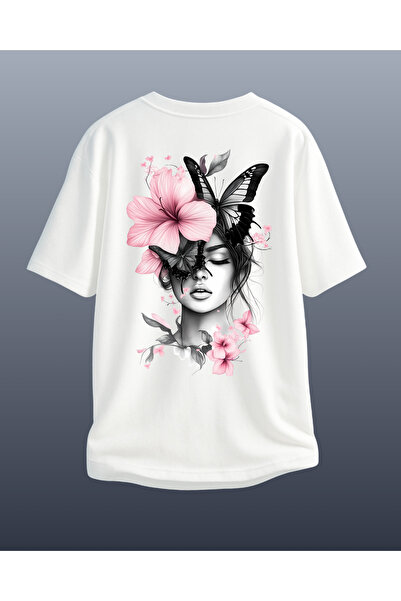 CATHECAT White Special Design Printed Oversize Unisex Tshirt